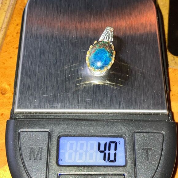 Natural Shadowkite Sterling Silver Crown Pendant - Picture 7 of 7